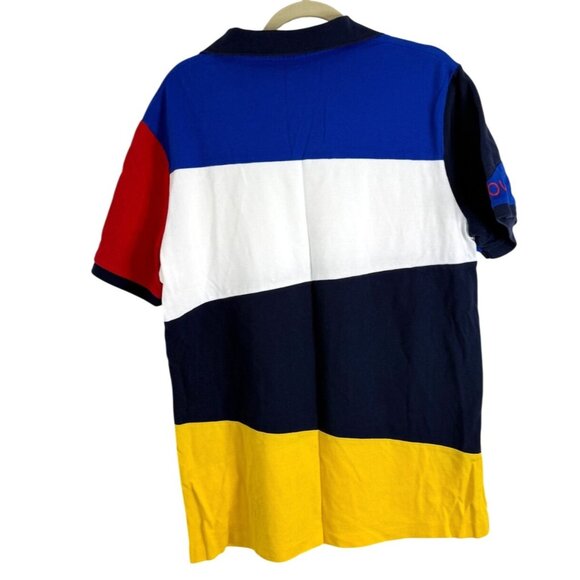 Polo Ralph Lauren RLYC Yacht Club Colorblock Polo Shirt Crest Cotton Mens Size L - Picture 2 of 7